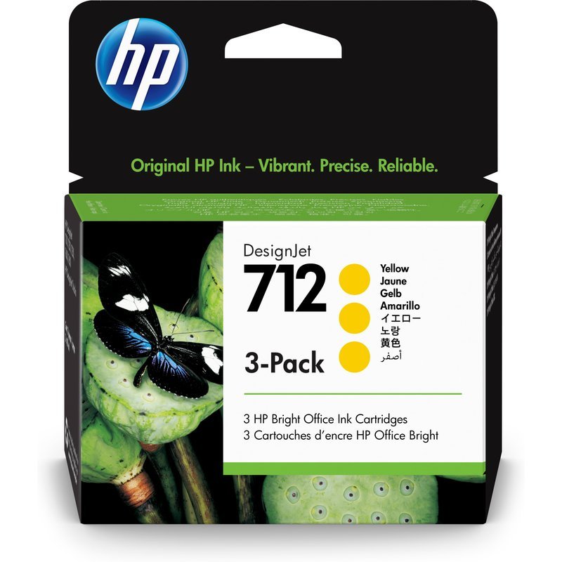 HP 712 3-PACK 29-ML YELLOW DESIGNJE