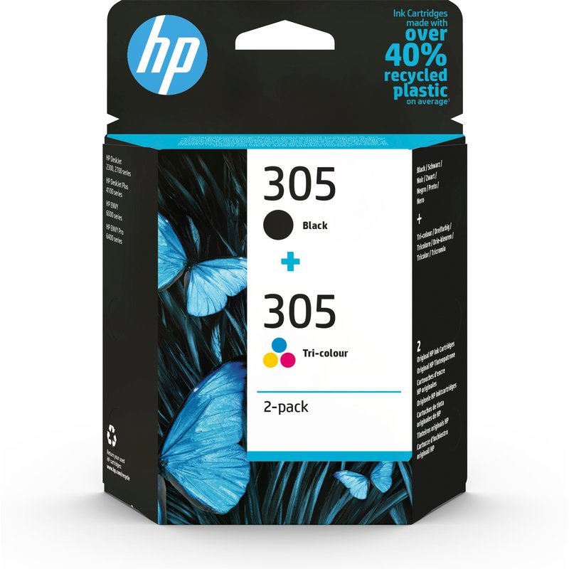 HP 305 2-Pack Tri-color/Black Original I