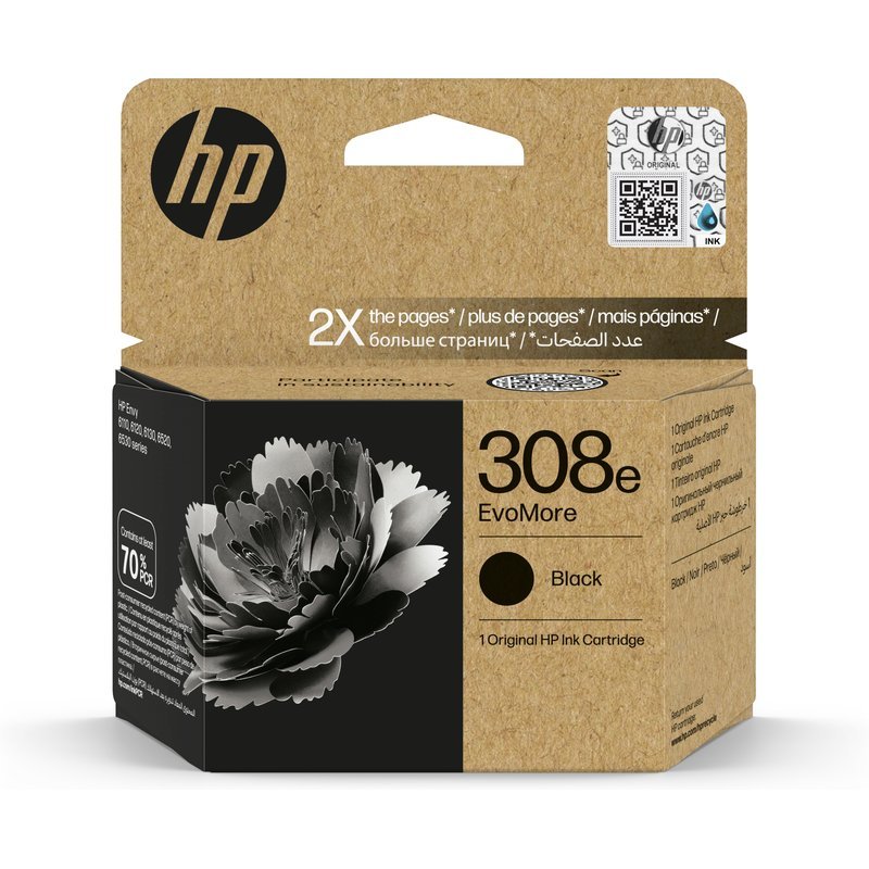 HP 308E EVOMORE BLACK ORIGINAL INK